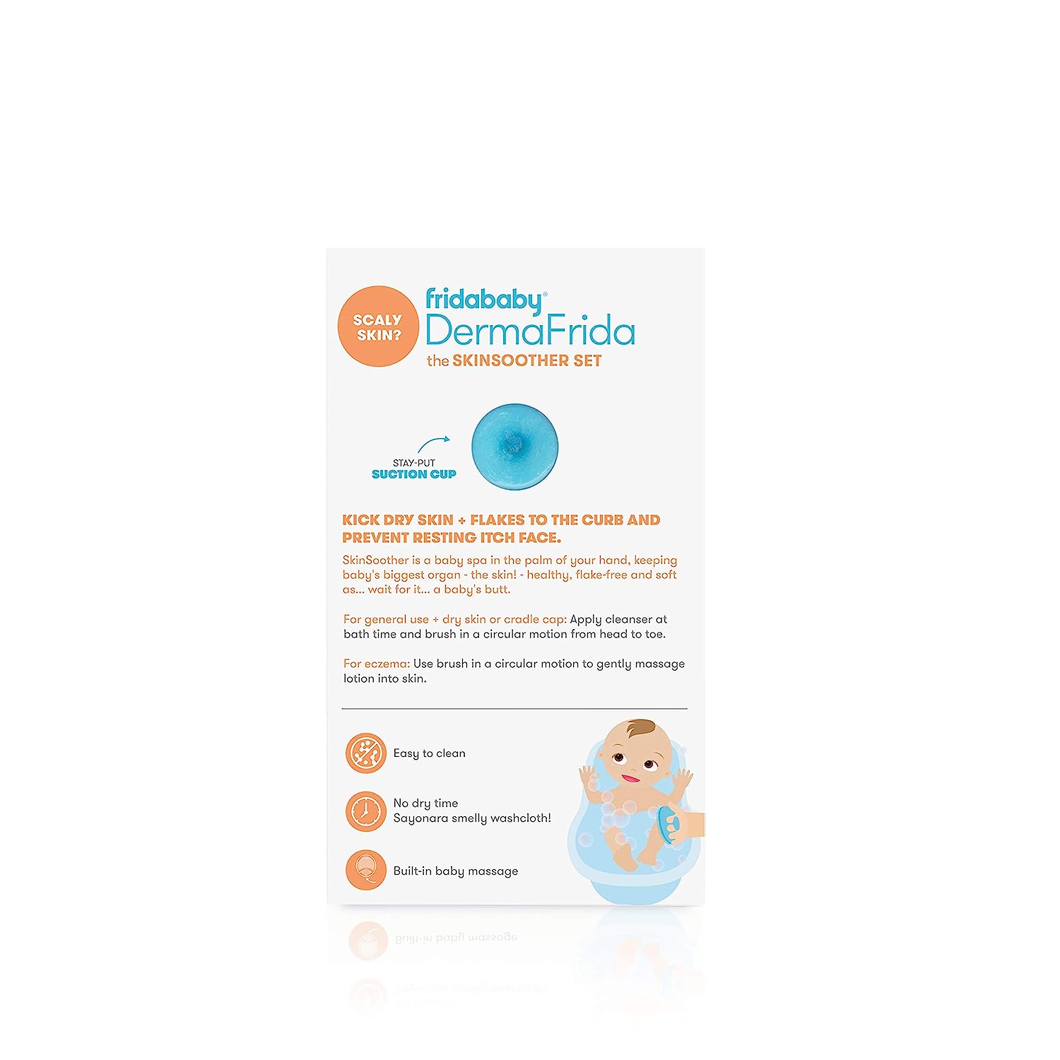 DermaFrida The SkinSoother Baby Bath Silicone Brush by Fridababy | Baby Essential for Dry Skin, Cradle Cap and Eczema (2 Pack) - Image 8